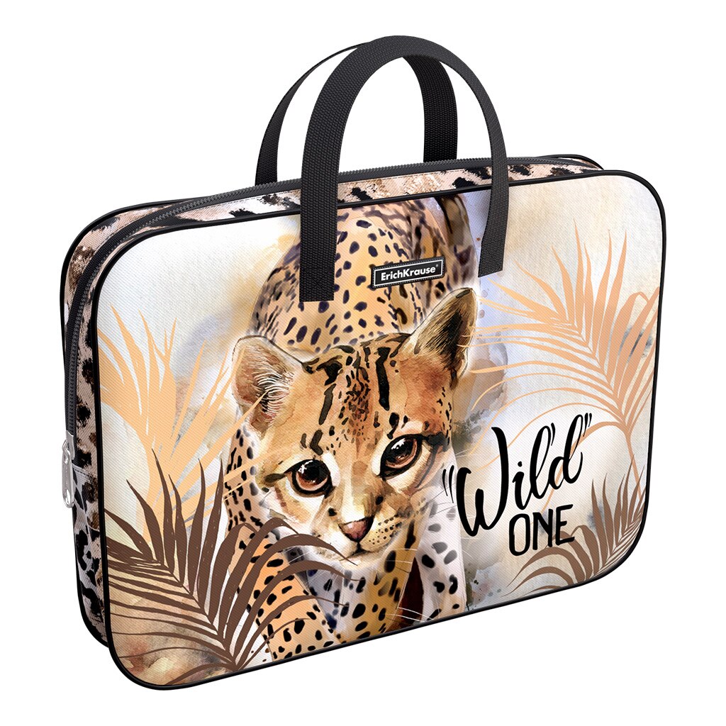 Geanta model pisica salbatica, format A4, 29 x 7 x 36 cm