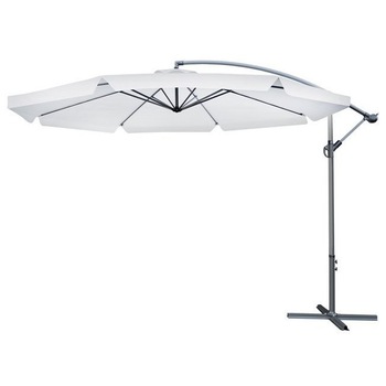 Umbrela de gradina pliabila 8 segmente gri deschis Ø 350cm Umbrela de gradina pliabila 8 segmente gri deschis Ø 350cm