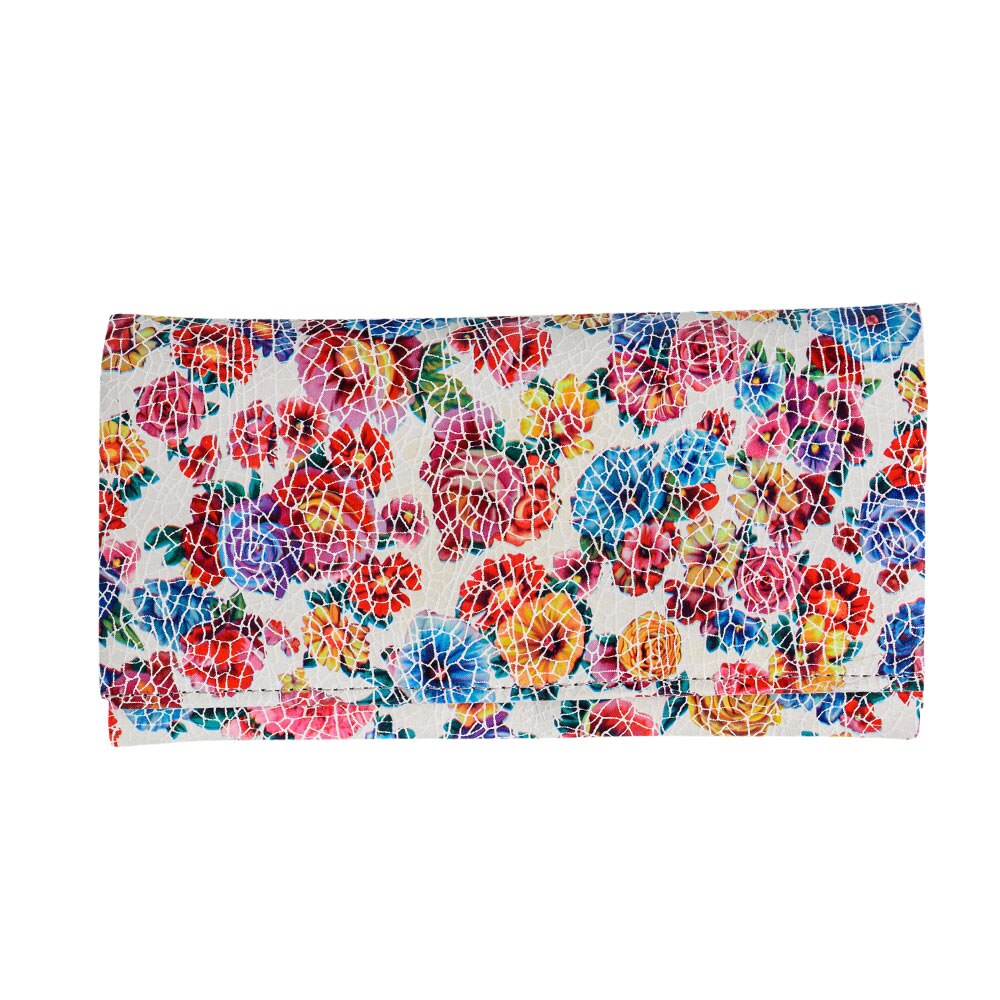 Portofel dama piele,Toro Nero,Purple flower