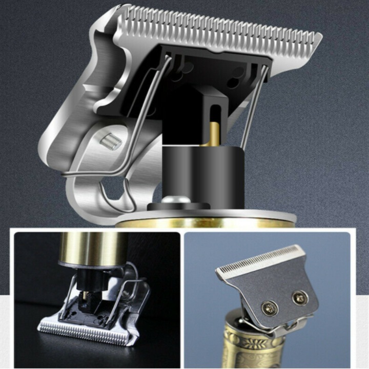 Aparat profesional de Tuns KlaussTech, Reincarcabil, Tuns, Contur, Incarcare Rapida, Zgomot Redus, ON/OFF, Design Atractiv, Auriu