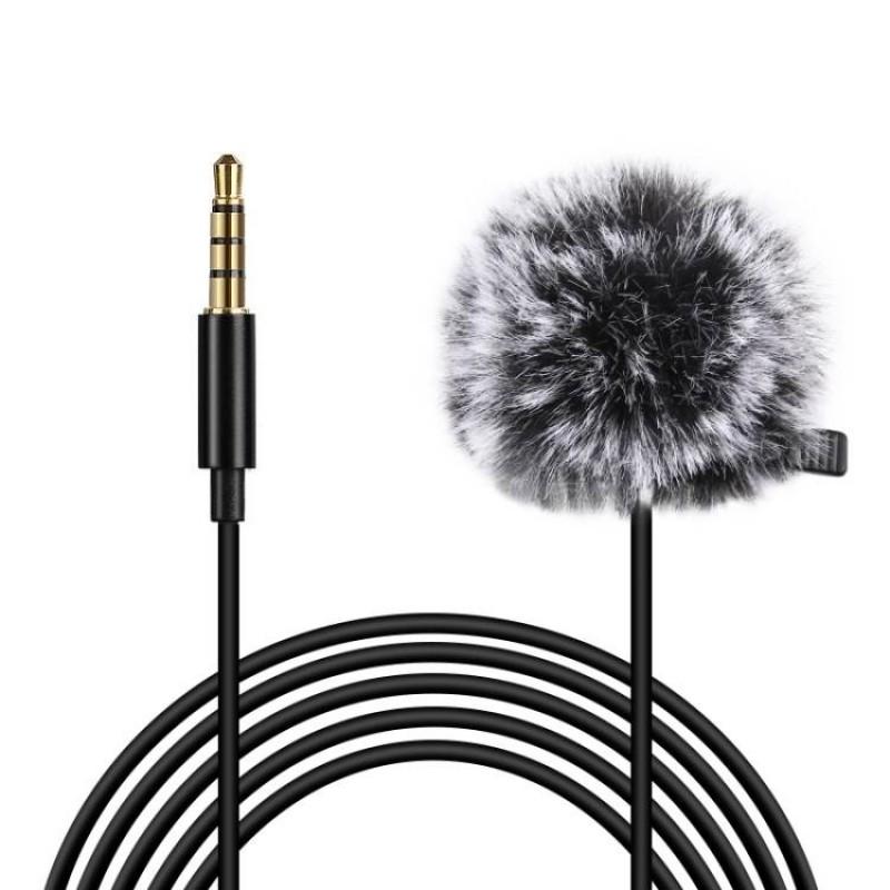 Microfon tip lavaliera PU3045 Puluz, Wired Condenser Recording, Jack 3.5 mm, Lungime 3m, Negru