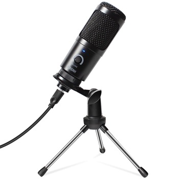 Microfon profesional de studio , cu trepied , conectare prin USB direct la PC , buton volum incorporat , Streaming, Gaming, Karaoke Microfon profesional de studio , cu trepied , conectare prin USB direct la PC , buton volum incorporat , Streaming, Gaming, Karaoke
