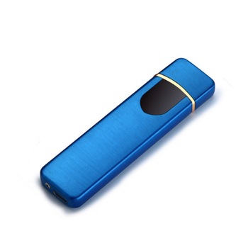 Bricheta Focus electrica slim cu incarcare USB, aprindere cu touch, waterproof, Culoare Albastru