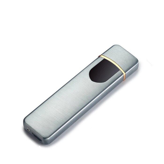 Bricheta Focus electrica slim cu incarcare USB, aprindere cu touch, waterproof, Culoare Gri