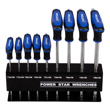 Set surubelnite TX Torx PROJAHN cu maner in forma T si anti-alunecare 9 buc/set Set surubelnite TX Torx PROJAHN cu maner in forma T si anti-alunecare 9 buc/set