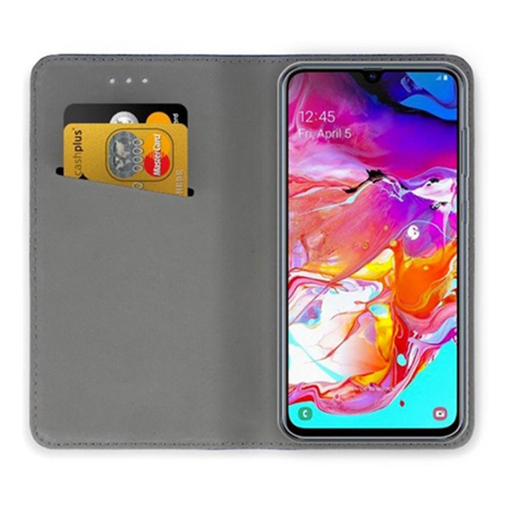 Husa Flip tip carte compatibila cu Samsung Galaxy S23 Ultra cu Inchidere Magnetica, Smart Soft Close, Albastru