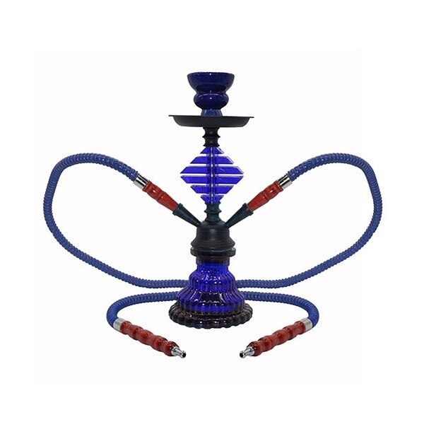 Narghilea Dream Albastra 32 cm cu doua furtunuri