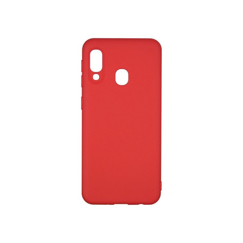 Husa Spate Forcell Silicone Pentru Samsung Galaxy A20e, Alcantara La Interior - Rosu