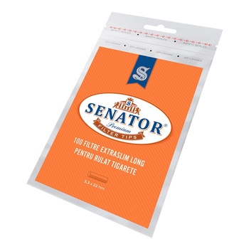 Filtre rulat Senator - 5,3 mm Extra Slim Long (100) Filtre rulat Senator - 5,3 mm Extra Slim Long (100)