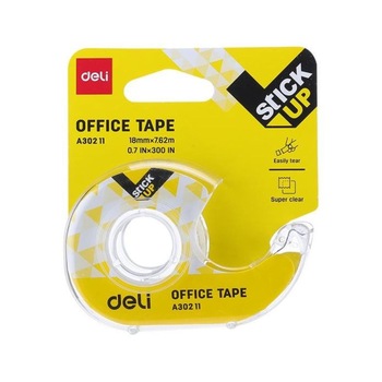 Banda Adeziva cu Dispenser, Deli Stick Up, 18 mm x 7.62 m, 1 Buc Banda Adeziva cu Dispenser, Deli Stick Up, 18 mm x 7.62 m, 1 Buc