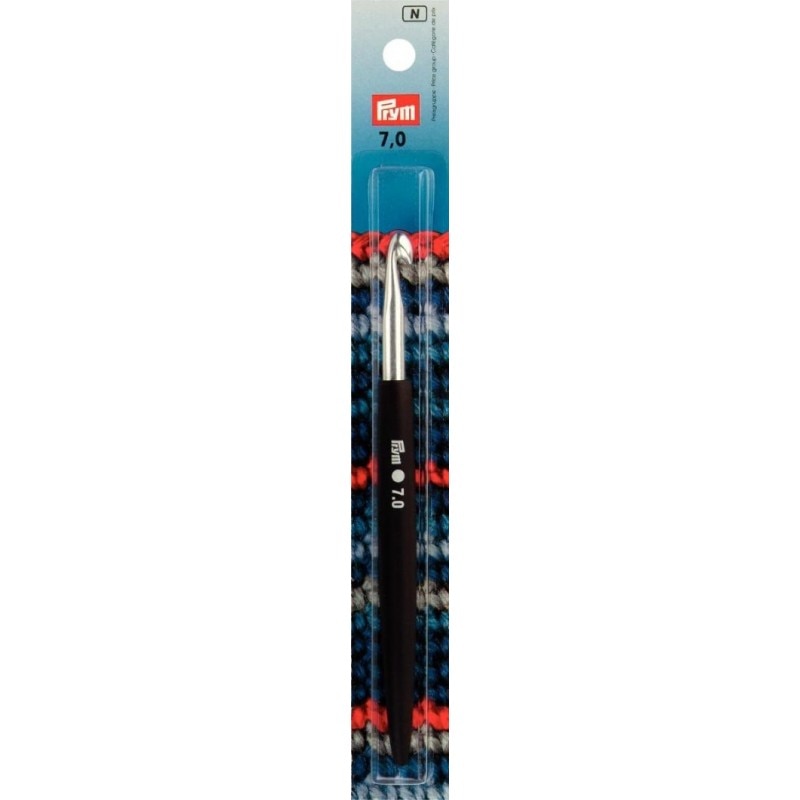 Croseta pentru lana, din aluminiu, cu maner ergonomic, 7 mm, lungime 16 cm, Prym