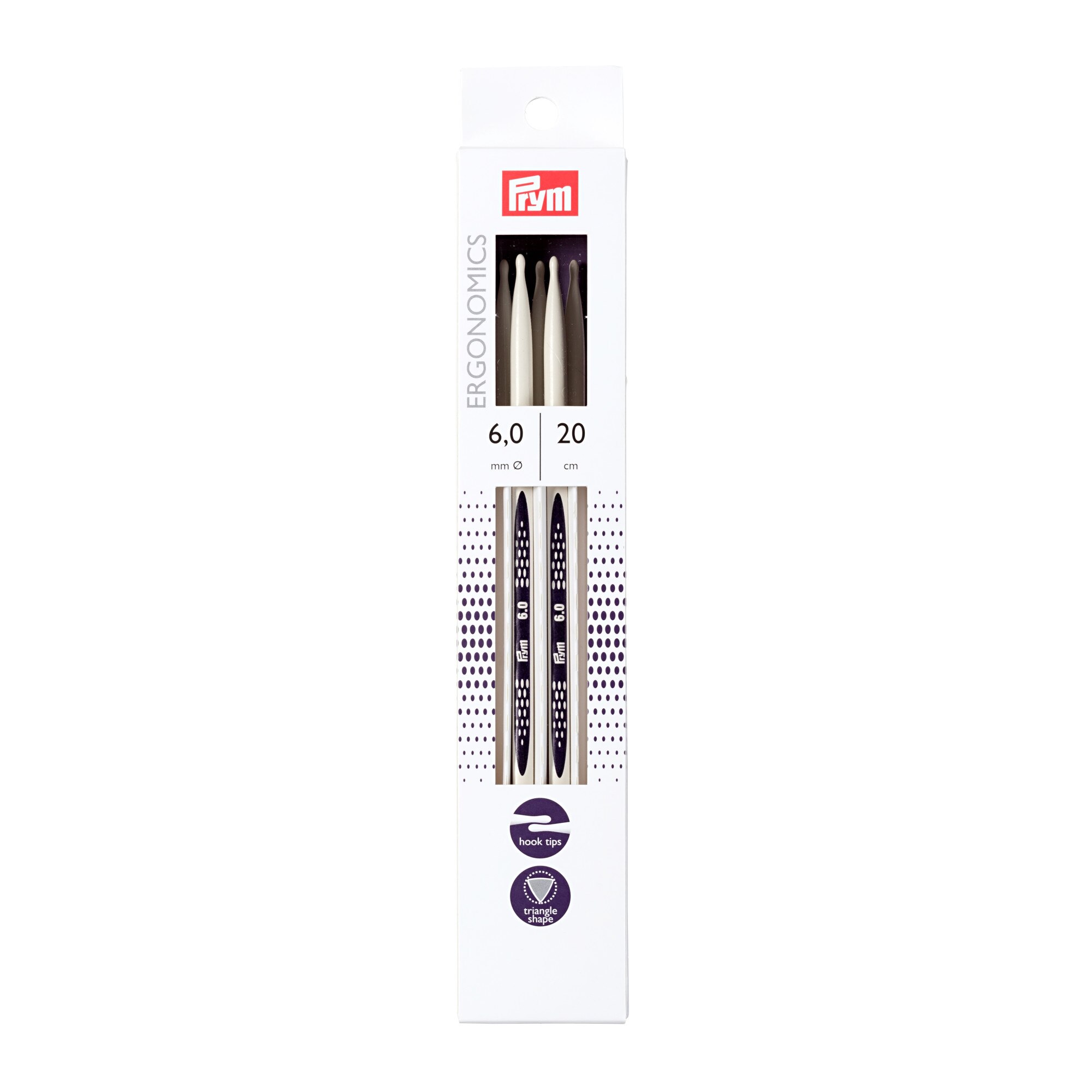Andrele duble pentru sosete/manusi, de 6 mm, lungime 20 cm, 5 buc, Prym Ergonomics