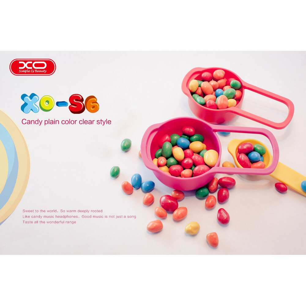 Casti audio cu microfon, XO-S6 Candy Series, Pink