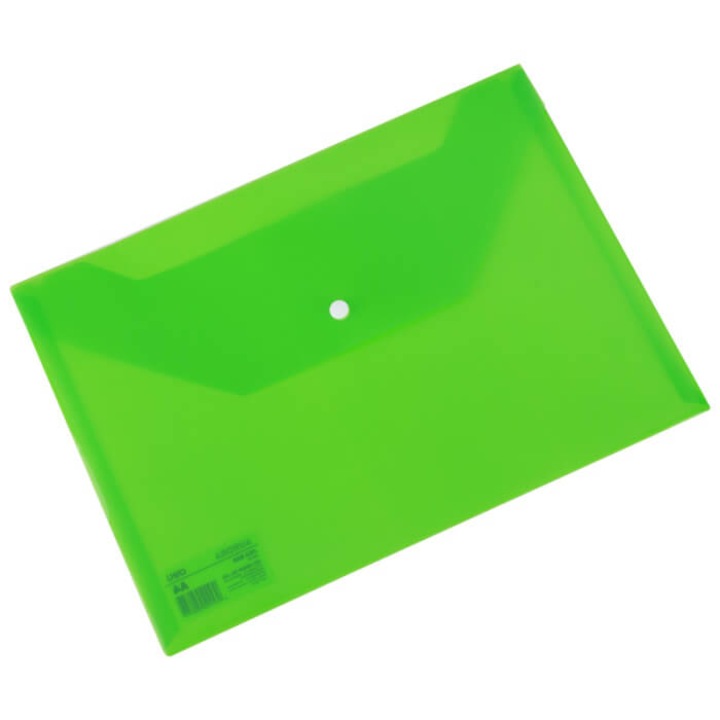 Mapa plastic cu buton A4 - verde