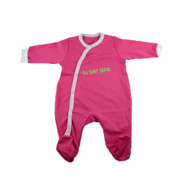 Salopeta cu maneca lunga pentru fete Pifou Model 32 M32-F1, Roz, 62