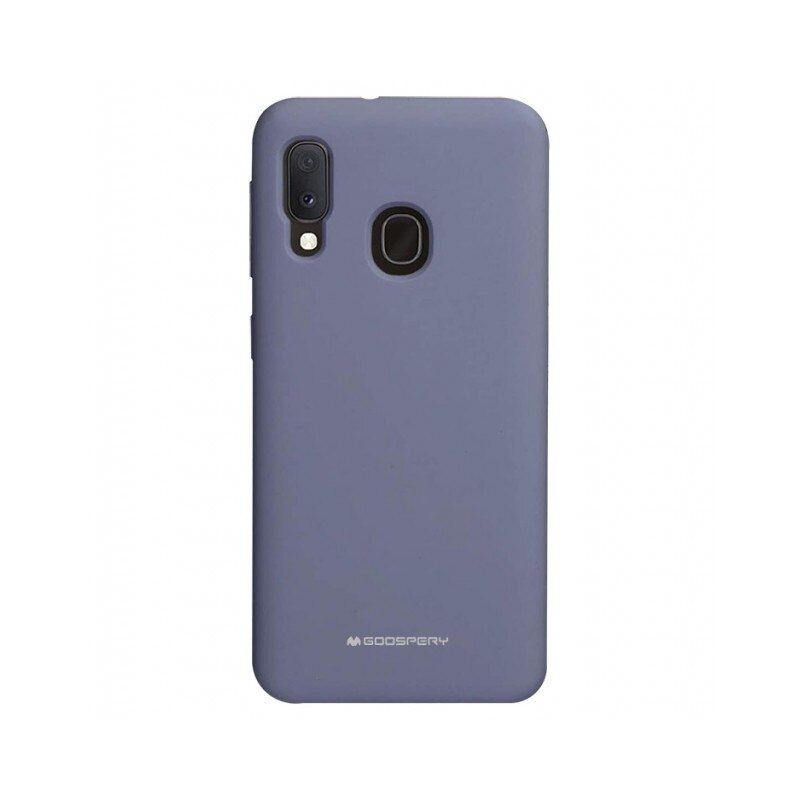 Husa Spate Mercury Goospery Silicone Compatibila Cu Samsung A20e, Interior Alcantara, Lavender Gray