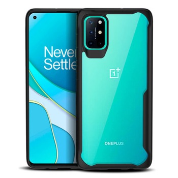 Husa compatibila cu Oneplus 8T, AntiGravity, SILKASE, culoare transparent / negru Husa compatibila cu Oneplus 8T, AntiGravity, SILKASE, culoare transparent / negru