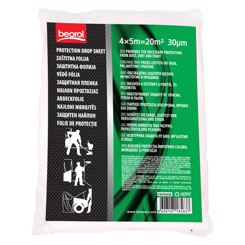 Folie protectie, 4 x 5 m, 30 microni, Beorol