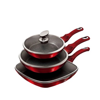 Set tigai marmorate cu capac, (6 piese), Berlinger Haus, Burgundy Metalic Line Set tigai marmorate cu capac, (6 piese), Berlinger Haus, Burgundy Metalic Line