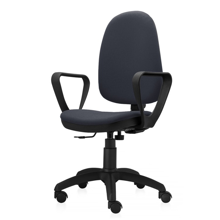 Scaun ergonomic de birou TRAFFIC CHAIRS VICTORIA, tapiterie textil, GRI INCHIS, sezut si spatar tapitate