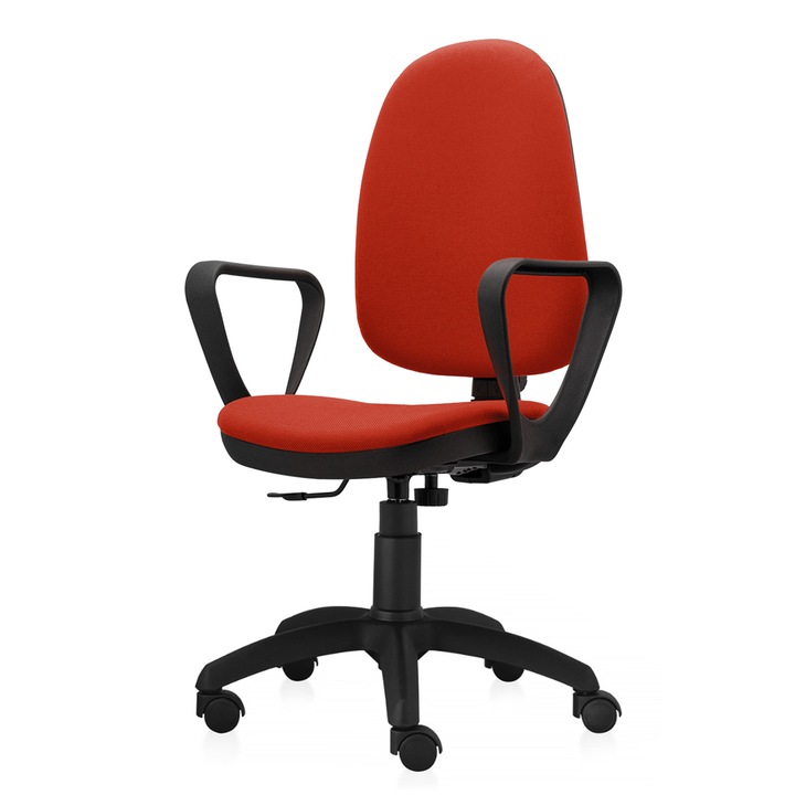 Scaun ergonomic de birou TRAFFIC CHAIRS VICTORIA, tapiterie textil, PORTOCALIU INCHIS, sezut si spatar tapitate