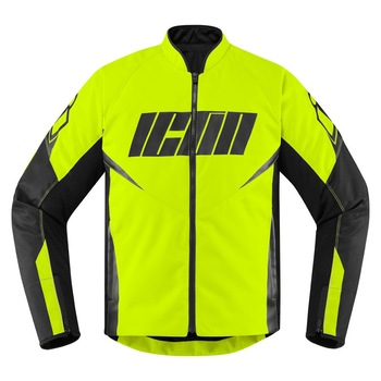 Geaca moto de vara Icon Huligan Verde neon 2XL Geaca moto de vara Icon Huligan Verde neon 2XL