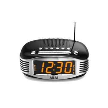 Radio cu Ceas, AM/FM, Ecran LED, Sleep, Timer, Alarma Duala, Buzzer, Antena Telescopica, Functie Line-IN, Negru/Argintiu Radio cu Ceas, AM/FM, Ecran LED, Sleep, Timer, Alarma Duala, Buzzer, Antena Telescopica, Functie Line-IN, Negru/Argintiu