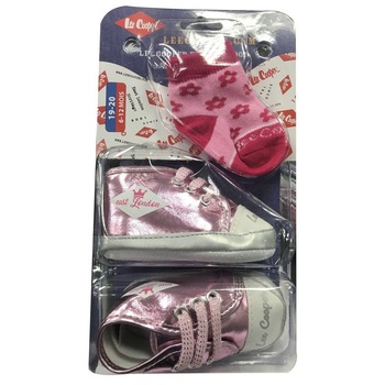 Set pantofi si sosete bebelusi Lee Cooper, Roz Set pantofi si sosete bebelusi Lee Cooper, Roz