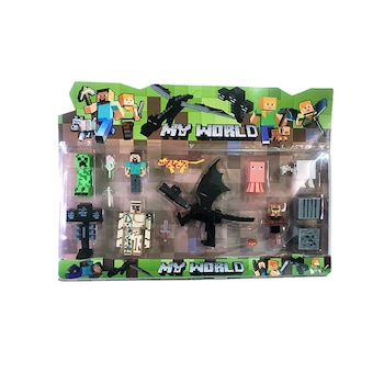 Set de jucarii Minecraft, 11 figuri, multicolor Set de jucarii Minecraft, 11 figuri, multicolor
