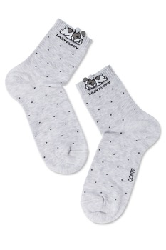 Sosete haioase din bumbac cu model catelus, Conte Elegant Clasic 252 Sosete haioase din bumbac cu model catelus, Conte Elegant Clasic 252