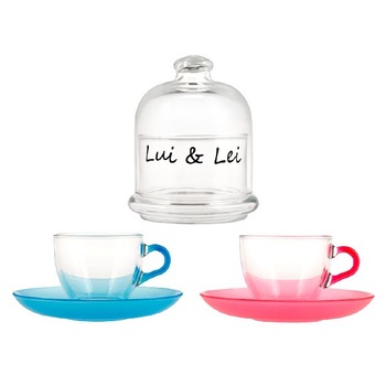 Set 2 cesti cafea si bomboniera, El & Ea Set 2 cesti cafea si bomboniera, El & Ea