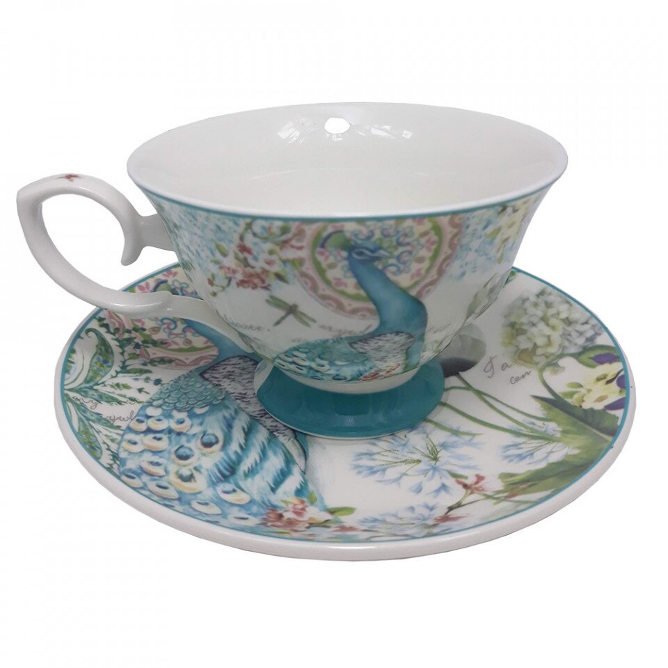 Set cafea 1 persoana Peacock, Charisma, Portelan, 150 ml