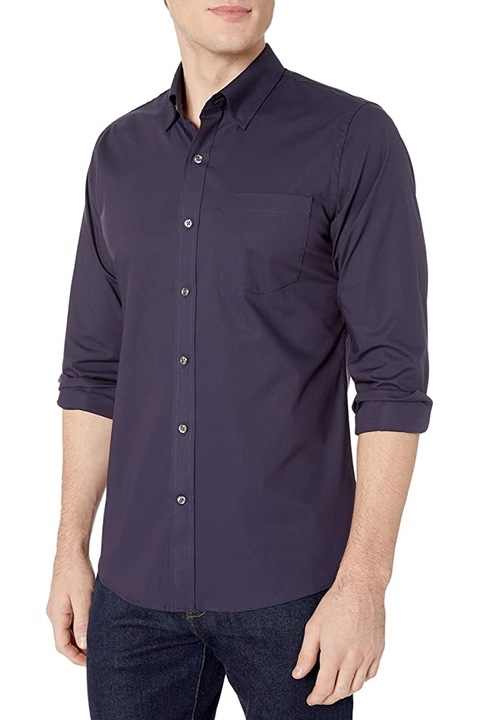 Găsiți cămașă Goodthreads pentru bărbați, cu mânecă lungă, cu croire subțire, Violet