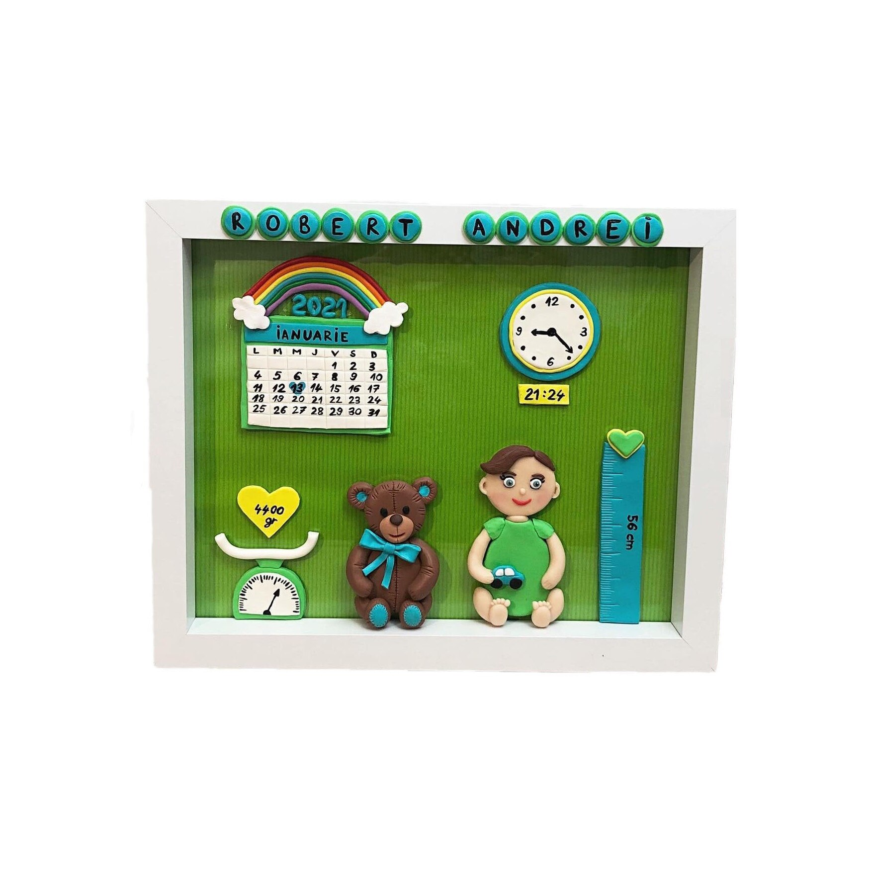 Rama nou nascut, 25 x 20 cm, personalizata