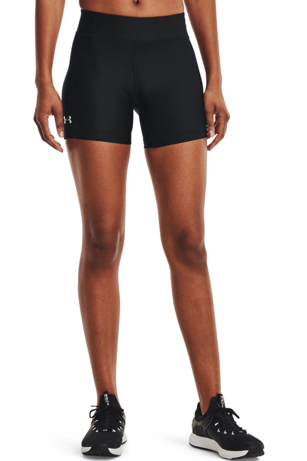 Under Armour, Colanti scurti de compresie pentru fitness HeatGear, Negru
