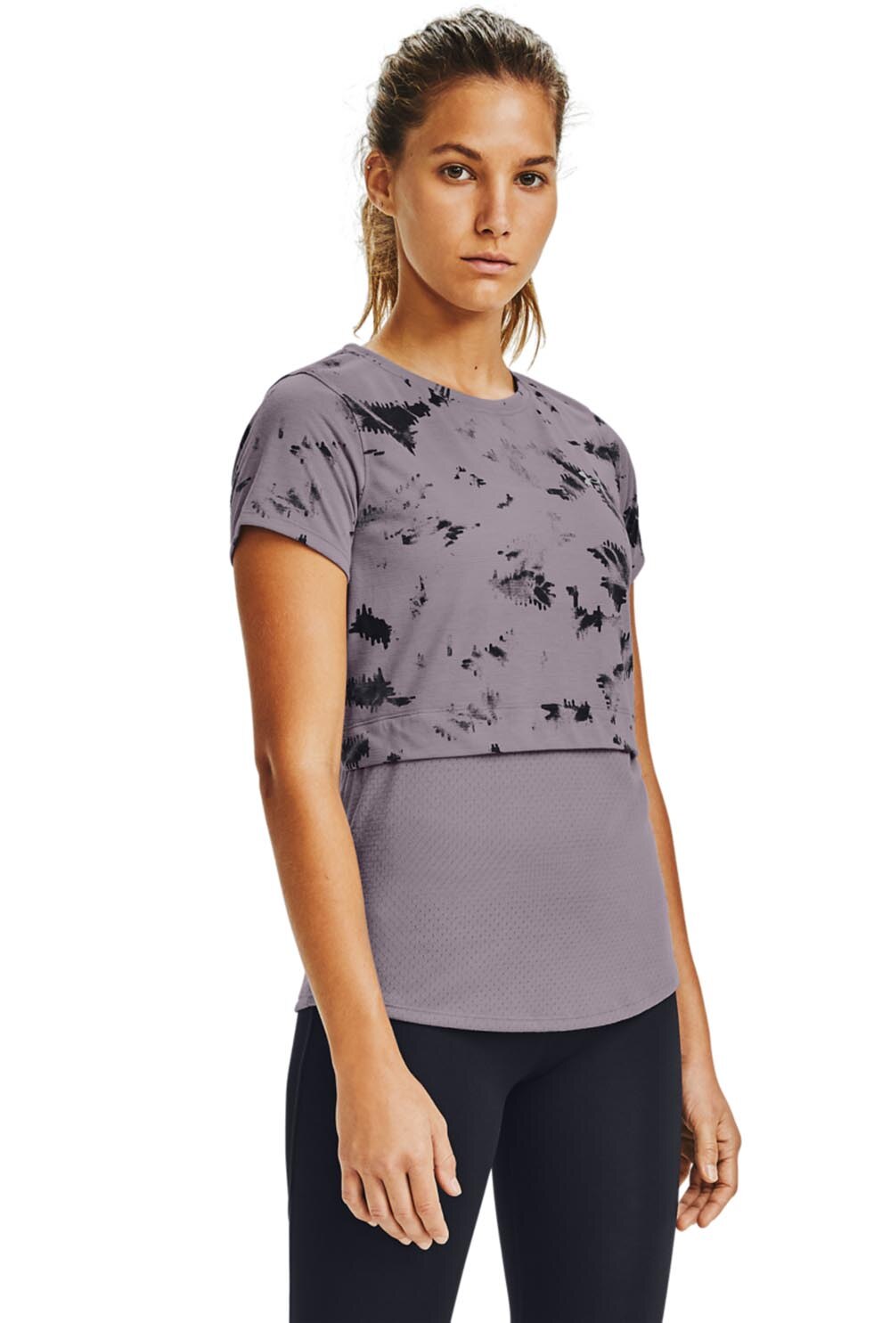 Under Armour, Tricou pentru alergare Streaker 2.0, Violet prafuit/negru