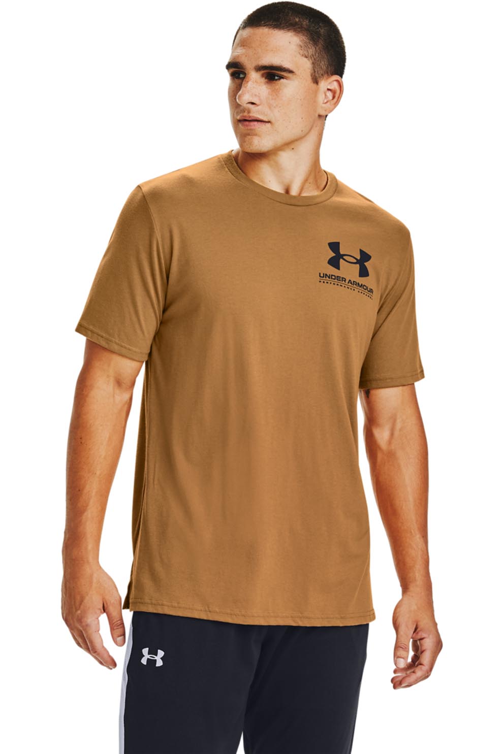 Under Armour, Tricou lejer pentru fitness Performance, Ocru/Negru