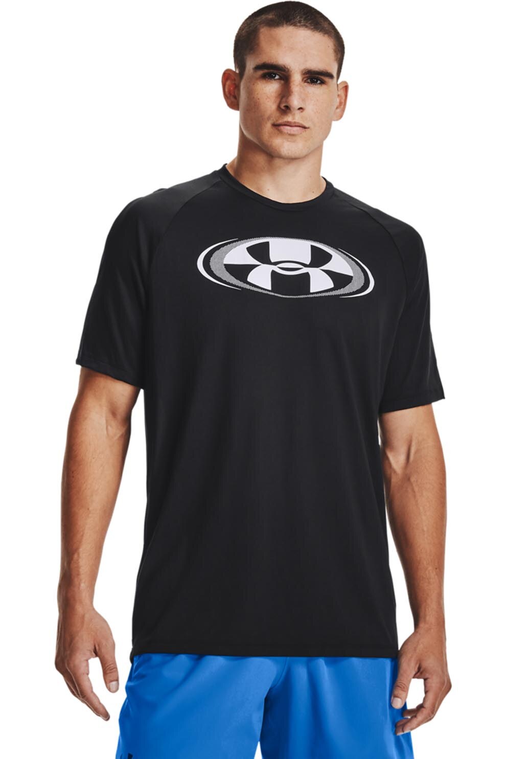 Under Armour, Tricou pentru antrenament Tech™ 2.0 Circuit, Negru/Alb/Gri