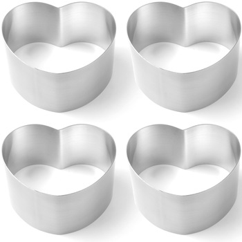 Set 4 forme inima pentru patiserie Hendi, Inox, dimensiuni 150, 250, 350, 450 mm Set 4 forme inima pentru patiserie Hendi, Inox, dimensiuni 150, 250, 350, 450 mm