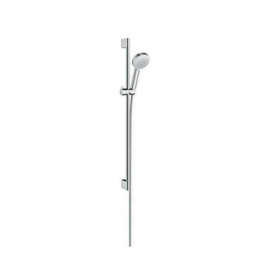 Set de dus Hansgrohe HG Crometta 100 Vario cu bara Unica 900mm, alb/crom