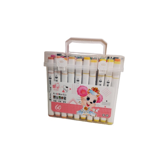 Set markere pentru colorat cu 2 capete Art Marker, 60 culori