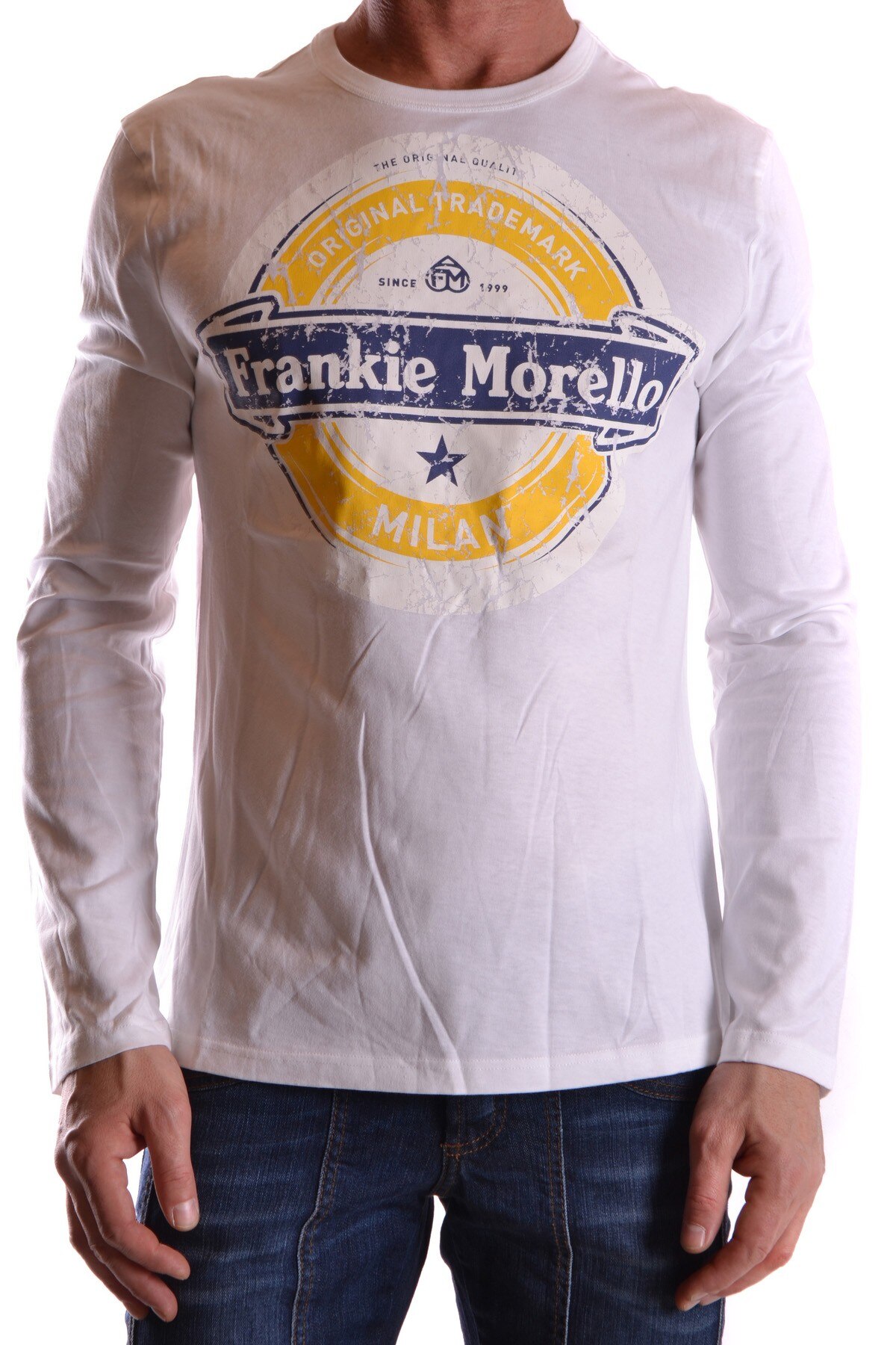 Bluza barbati Frankie Morello PT3487, Bumbac, Alb, XL INTL