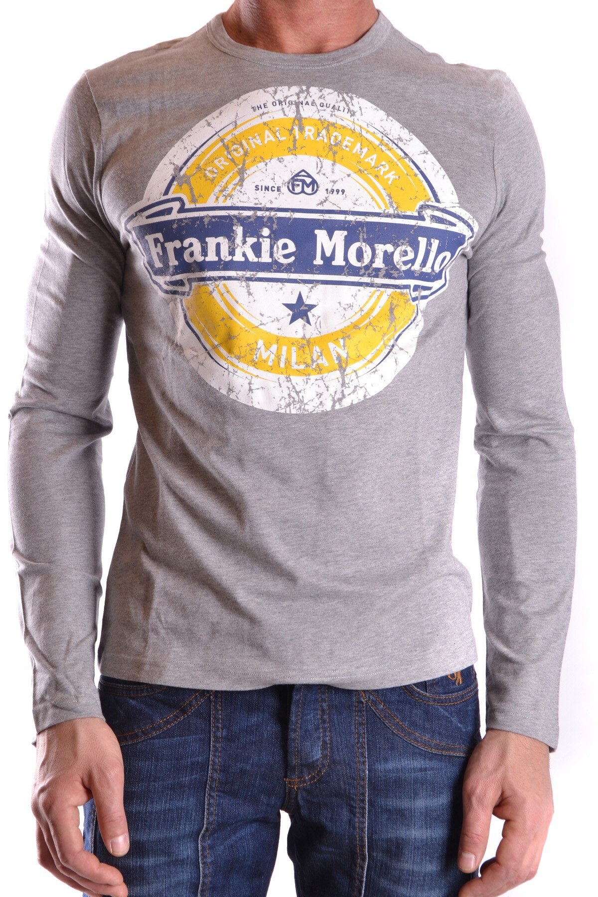 Bluza barbati Frankie Morello PT3488, Bumbac, Gri, S INTL