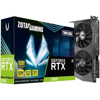 Placa video ZOTAC GAMING GeForce® RTX™ 3060 Twin Edge, 12GB GDDR6, 192-bit Placa video ZOTAC GAMING GeForce® RTX™ 3060 Twin Edge, 12GB GDDR6, 192-bit