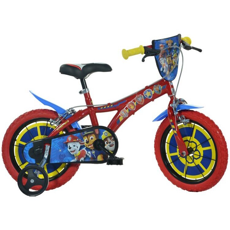 Bicicleta Dino Bikes pentru copii, 14'', Paw Patrol, Rosu