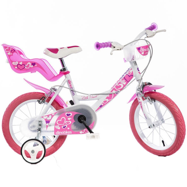 Bicicleta Dino Bikes pentru copii, 16'', RN, Alb