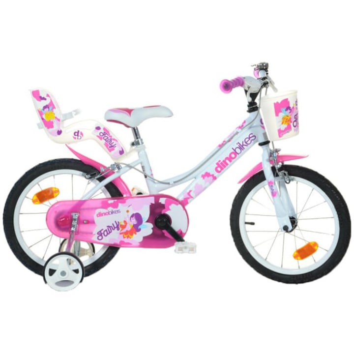 Bicicleta Dino Bikes pentru copii, 16'', RSN, Alb
