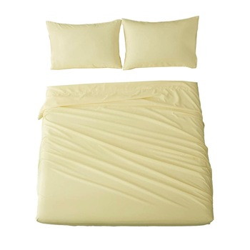 Set lenjerie 3 piese, Metru Patrat, crem deschis, ivory, format din husa pentru pilota 140/200 si 2 fete de perna 50/70 Set lenjerie 3 piese, Metru Patrat, crem deschis, ivory, format din husa pentru pilota 140/200 si 2 fete de perna 50/70