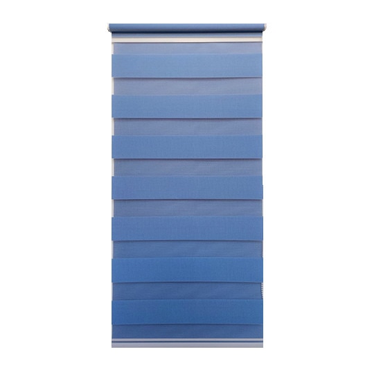 Jaluzea tip Rulou textil MINI,Deko Design,Rolete Zebra Day & Night Luxury High Quality, 90x140cm,ZW20,culoare albastru,accesorii albe