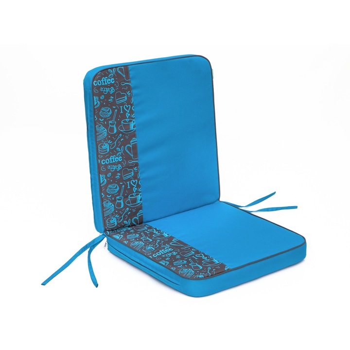 Perna de gradina "Coffee low" Albastru in inscriptile latura 97x47x5 cm